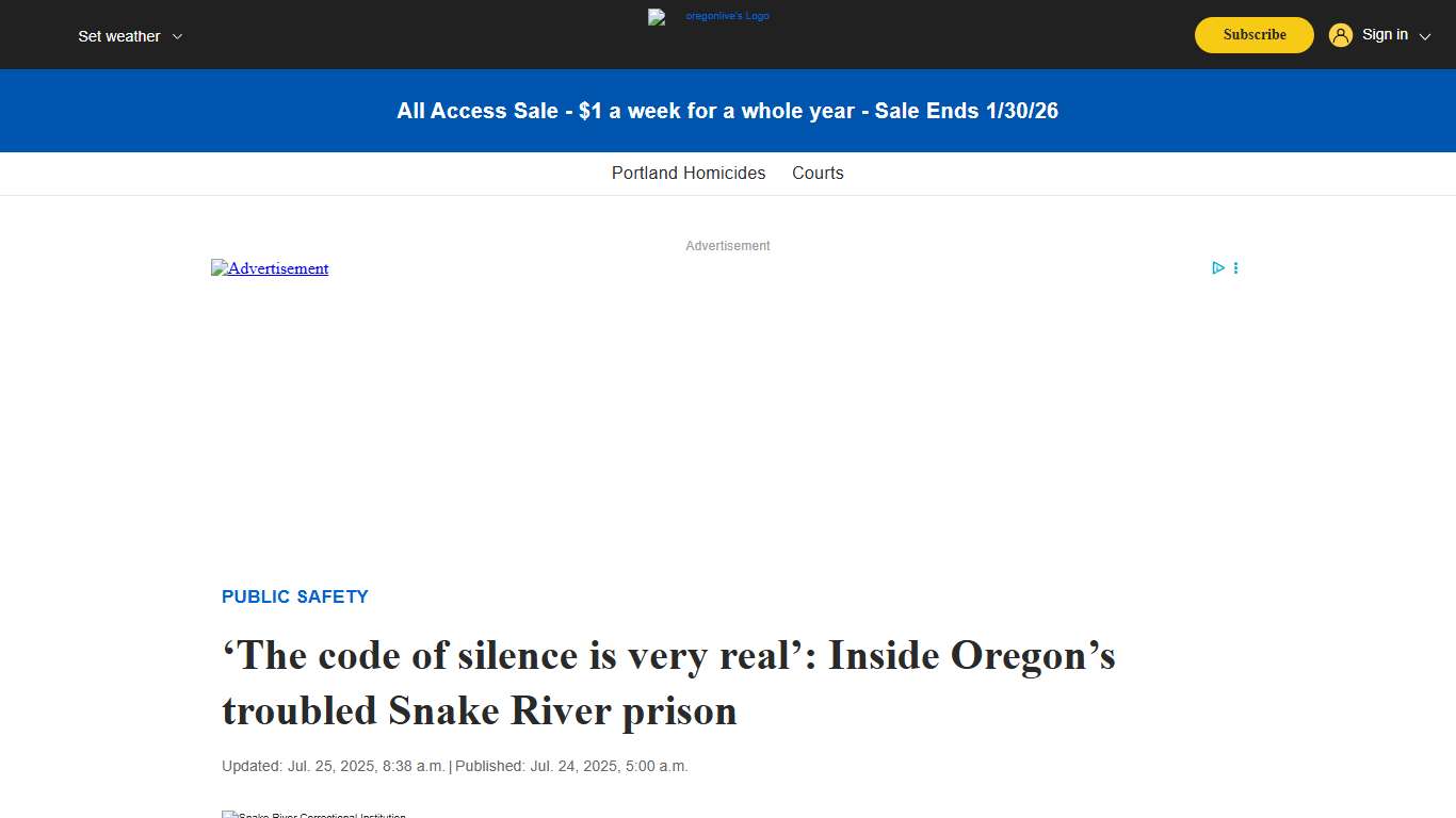 ‘The code of silence is very real’: Inside Oregon’s troubled Snake River prison - oregonlive.com